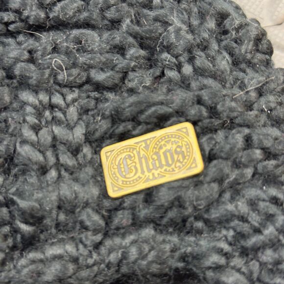 Chaos World Beat Fuzzy Warm Winter Earflap Beanie Hat Womens Black 100% Acrylic - Picture 4 of 7